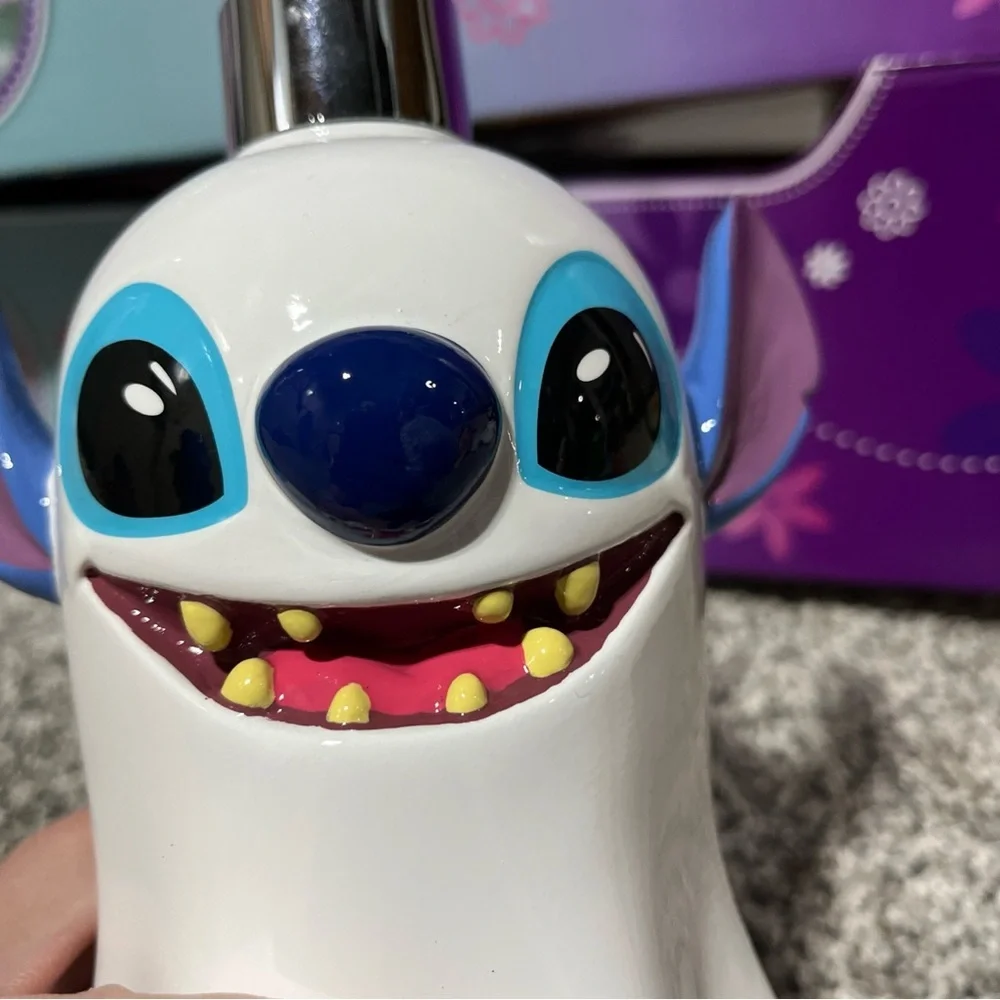 Disney Stitch Ghost Figure Soap Pump Dispenser Refillable New!